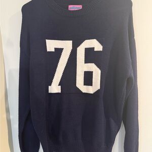 Edikted Navy Sweater with White 76 Design